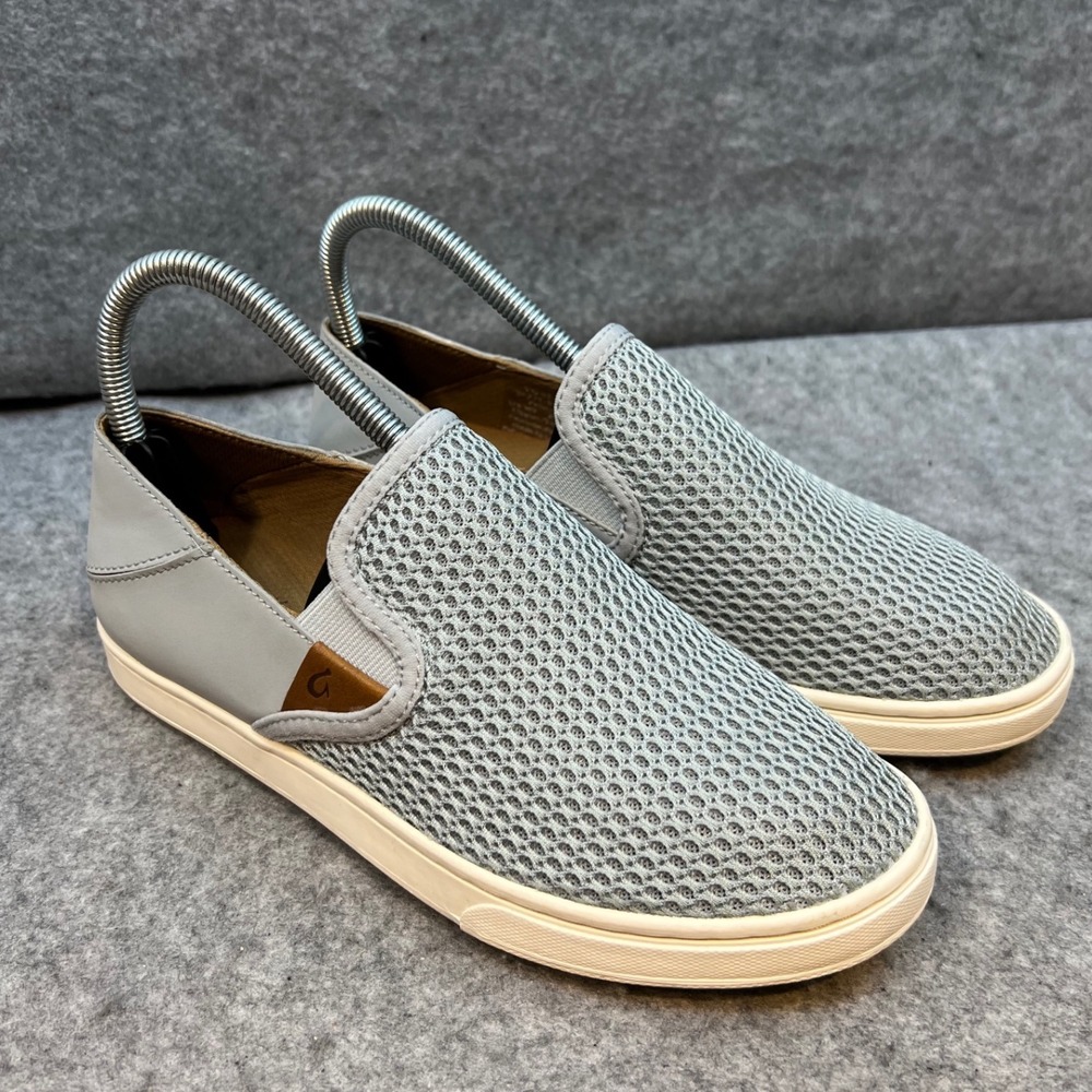 OluKai Pehuea Slip On Shoes Blue Gray Mesh Breathable Casual Comfort Womens 7‎